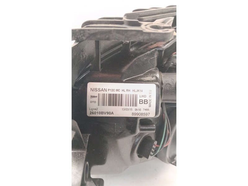 Recambio de faro derecho para nissan juke (f15) 1.2 dig-t referencia OEM IAM 26010BV90A  
							