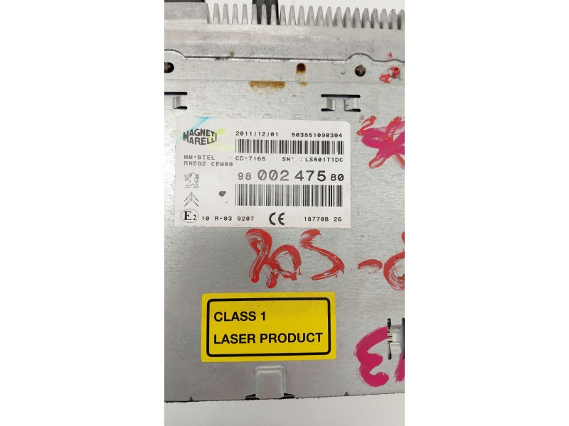 Recambio de sistema audio / radio cd para peugeot 508 i (8d_) 1.6 hdi referencia OEM IAM 9800247580  
							