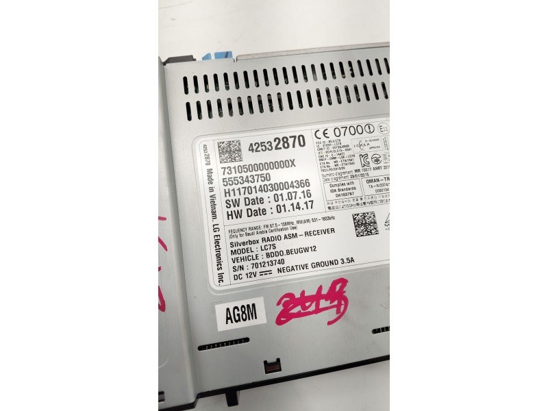 Recambio de sistema audio / radio cd para opel astra k (b16) 1.6 cdti (68) referencia OEM IAM 42532870  