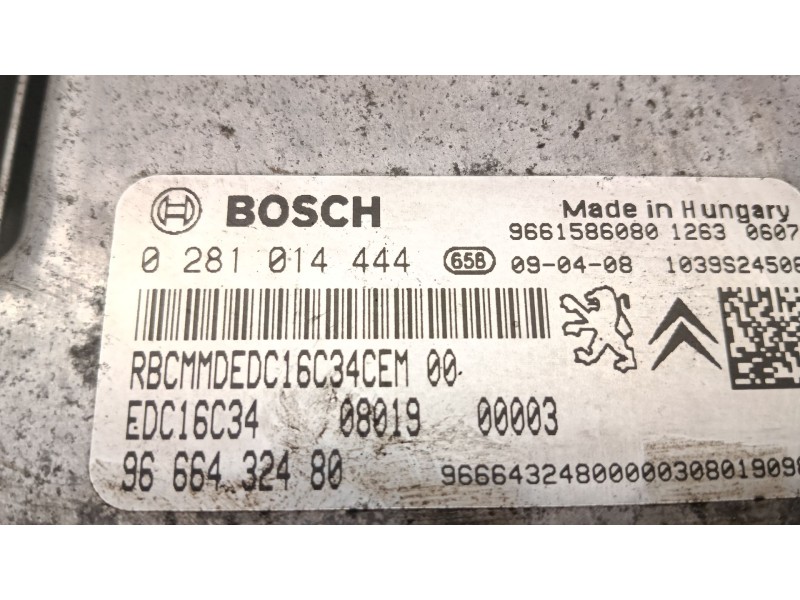 Recambio de centralita motor uce para citroën nemo 1.4 hdi 68 cv referencia OEM IAM 0281014444  