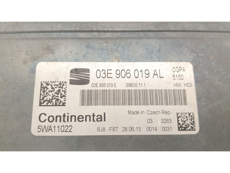 Recambio de centralita motor uce para seat ibiza iv (6j5, 6p1) 1.2 referencia OEM IAM 03E906019AL  
							