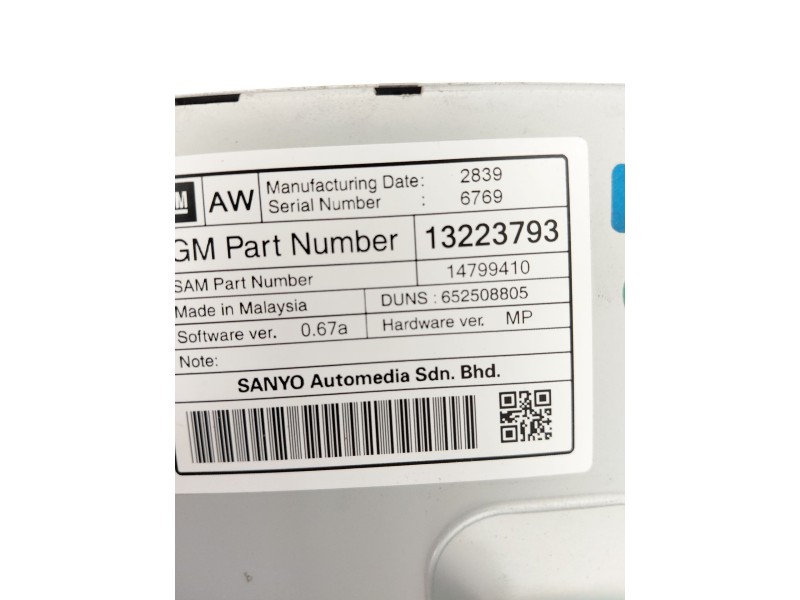 Recambio de pantalla multifuncion para opel astra j (p10) 1.6 (68) referencia OEM IAM 13223793  
							