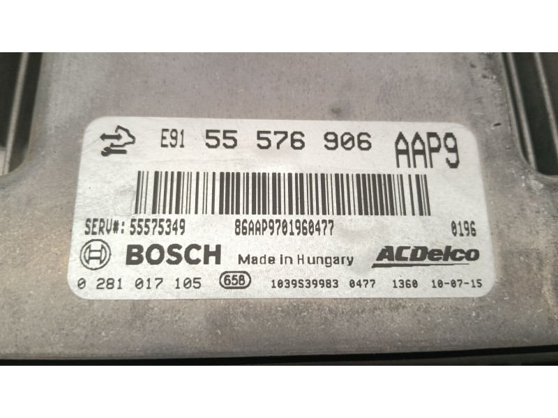 Recambio de centralita motor uce para opel insignia a (g09) 2.0 cdti (68) referencia OEM IAM 55576906  
							