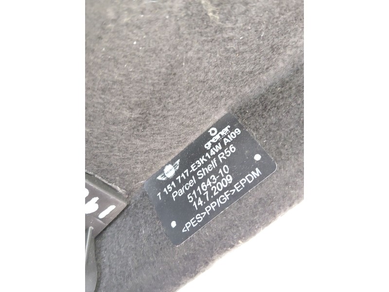 Recambio de bandeja trasera para mini mini (r56) one referencia OEM IAM 7151717  