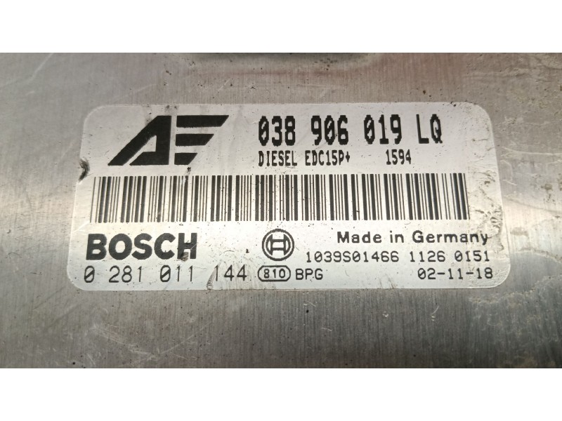 Recambio de centralita motor uce para seat alhambra (7v8, 7v9) 1.9 tdi referencia OEM IAM 038906019LQ  
							