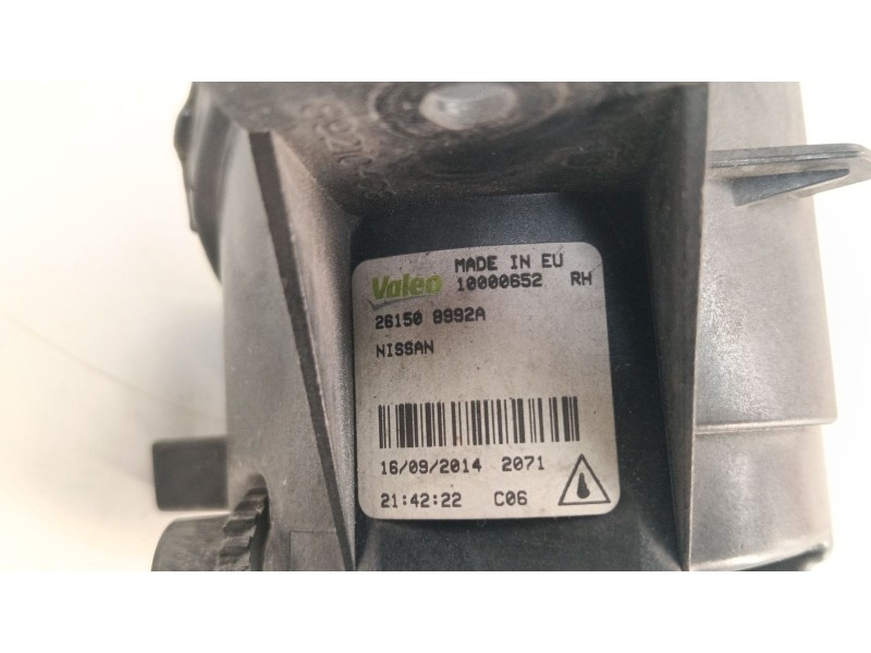 Recambio de faro antiniebla derecho para nissan juke (f15) 1.6 referencia OEM IAM 261508992A  
							