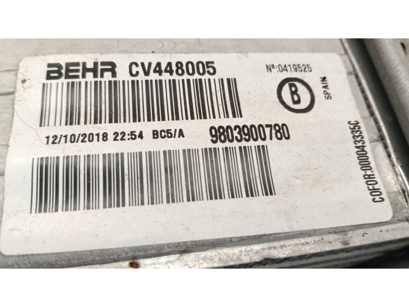 Recambio de intercooler para peugeot 208 i (ca_, cc_) 1.2 thp 110 referencia OEM IAM 9803900780  
							
