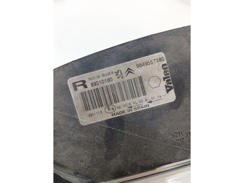 Recambio de faro derecho para citroën xsara picasso (n68) 1.6 hdi referencia OEM IAM 9649557380  