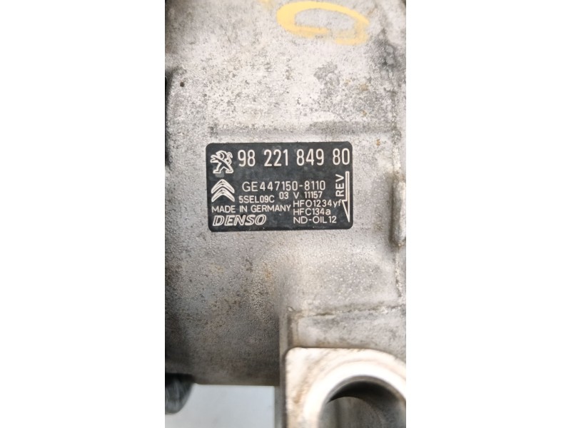 Recambio de compresor aire acondicionado para peugeot 2008 i (cu_) 1.2 vti referencia OEM IAM 9822184980  
							