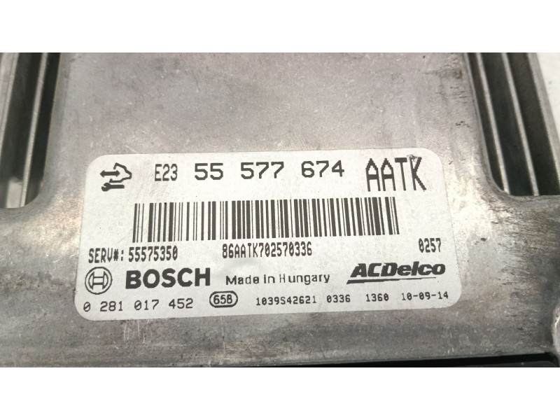 Recambio de centralita motor uce para opel insignia a (g09) 2.0 cdti (68) referencia OEM IAM 55577674  
							