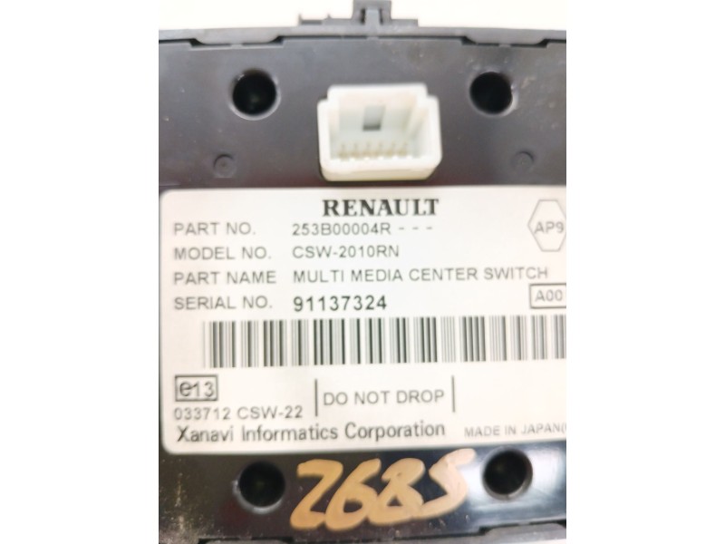 Recambio de mando multifuncion para renault scénic iii (jz0/1_) 1.5 dci referencia OEM IAM 253B00004R  
							