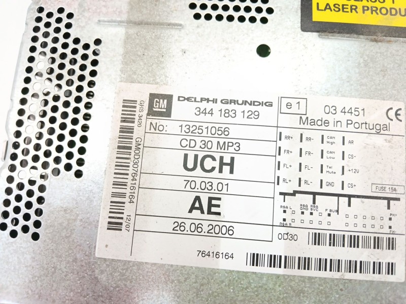 Recambio de sistema audio / radio cd para opel antara a (l07) 2.0 cdti referencia OEM IAM 13251056  