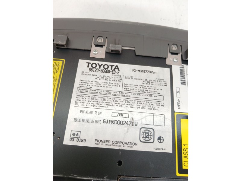 Recambio de sistema audio / radio cd para lexus gs (gs/us/ws19) gs 300 referencia OEM IAM 8612030G00E02  