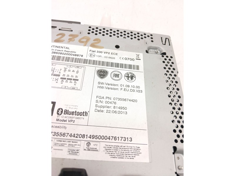 Recambio de pantalla multifuncion para fiat 500l (351_, 352_) 1.4 (199lyb1b) referencia OEM IAM 07355674420  