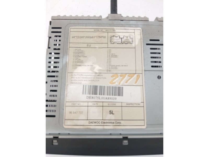 Recambio de sistema audio / radio cd para chevrolet aveo / kalos hatchback (t250, t255) 1.2 referencia OEM IAM 96647737  