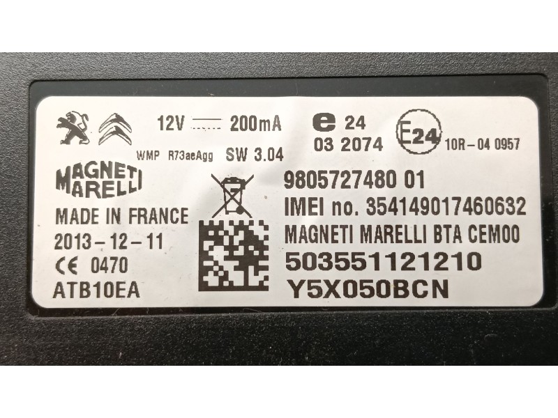 Recambio de modulo electronico para citroën c4 grand picasso ii (da_, de_) 2.0 bluehdi 150 referencia OEM IAM 9805727480  
							