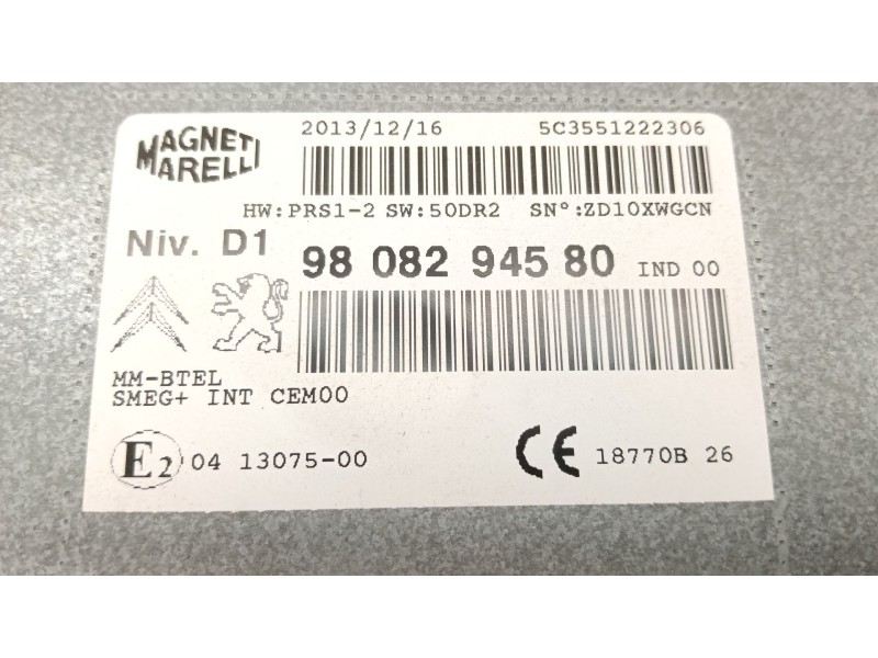 Recambio de sistema audio / radio cd para citroën c4 grand picasso ii (da_, de_) 2.0 bluehdi 150 referencia OEM IAM 9808294580  