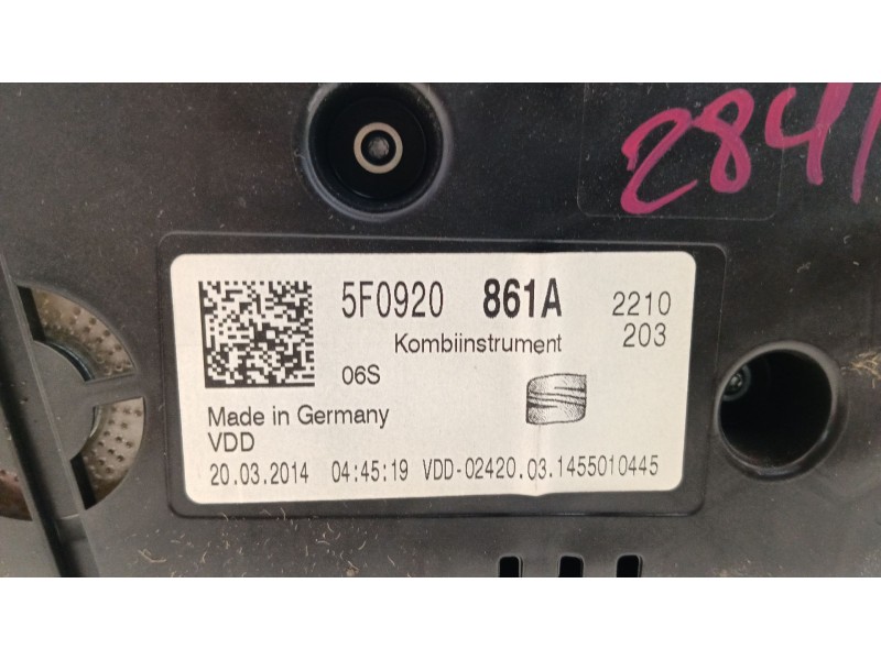 Recambio de cuadro instrumentos para seat leon (5f1) 1.6 tdi referencia OEM IAM 5F0920  