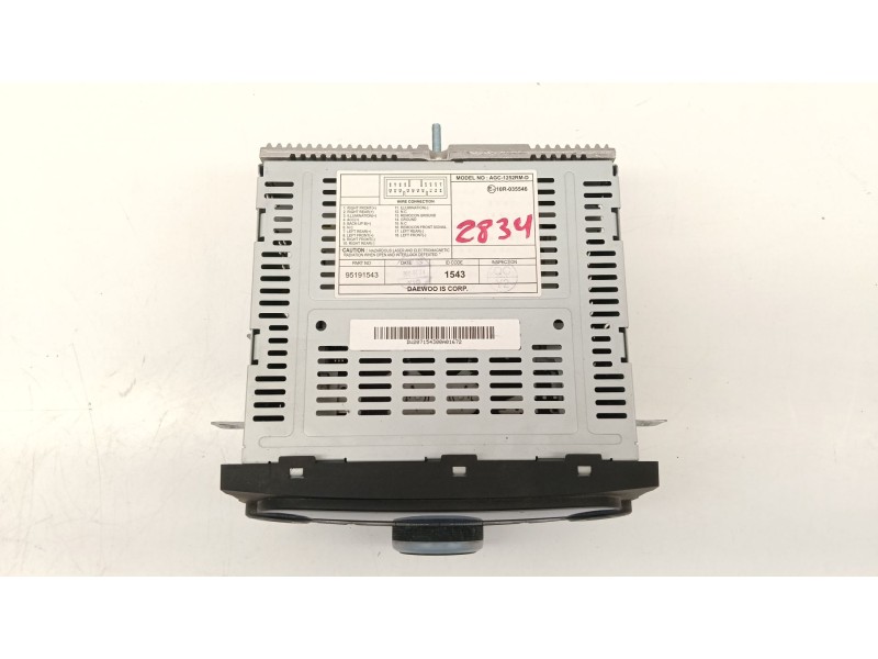 Recambio de sistema audio / radio cd para chevrolet spark (m300) 1.0 referencia OEM IAM 95191543 AGC1252RMD 
							