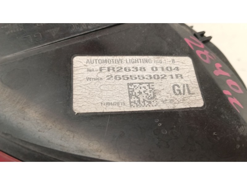 Recambio de piloto trasero izquierdo para renault clio iv (bh_) 1.2 16v referencia OEM IAM 265553021  
							