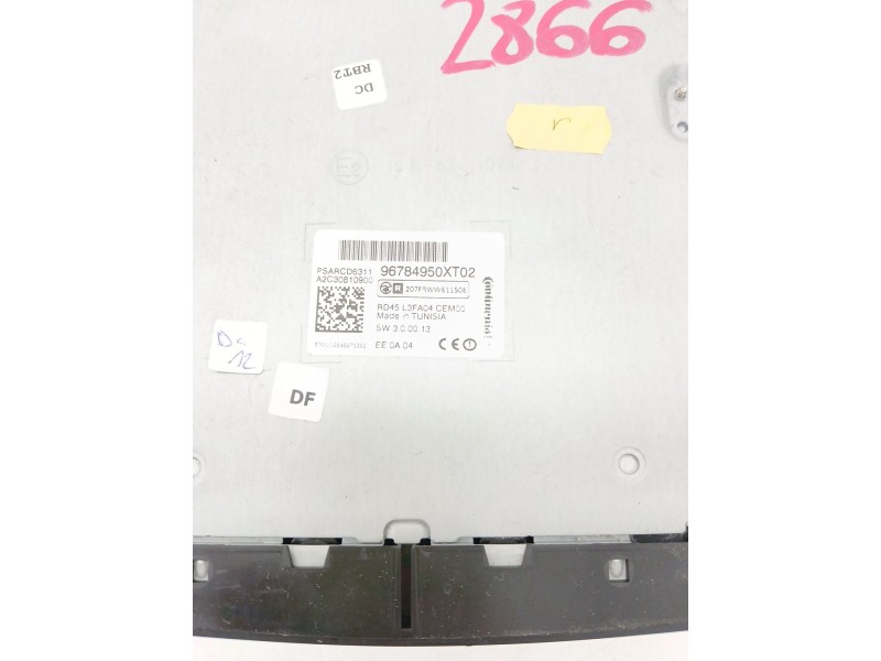Recambio de sistema audio / radio cd para peugeot 5008 (0u_, 0e_) 1.6 hdi referencia OEM IAM 96784950XT  