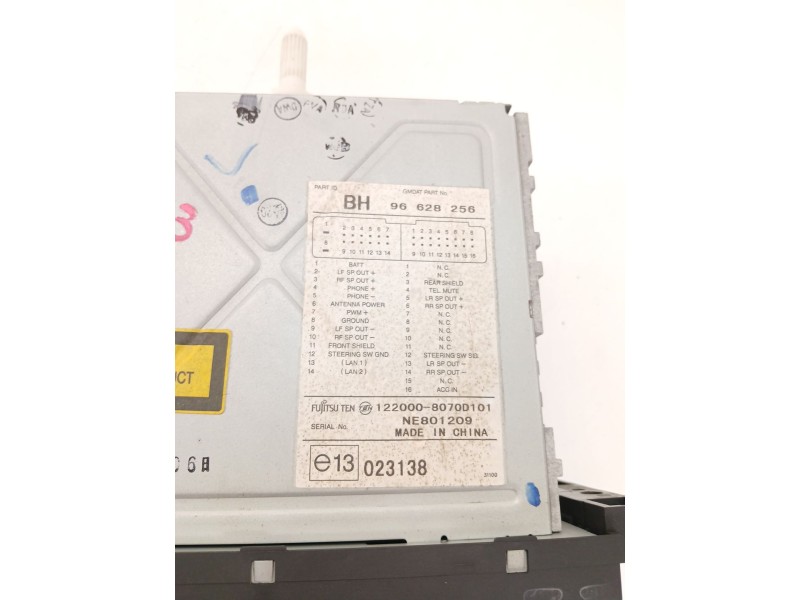 Recambio de sistema audio / radio cd para chevrolet aveo / kalos sedán (t250, t255) 1.4 referencia OEM IAM 96628256  