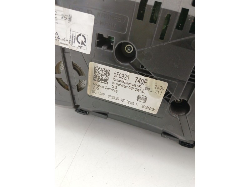 Recambio de cuadro instrumentos para seat leon (5f1) 1.5 tsi referencia OEM IAM 5F0920740F  