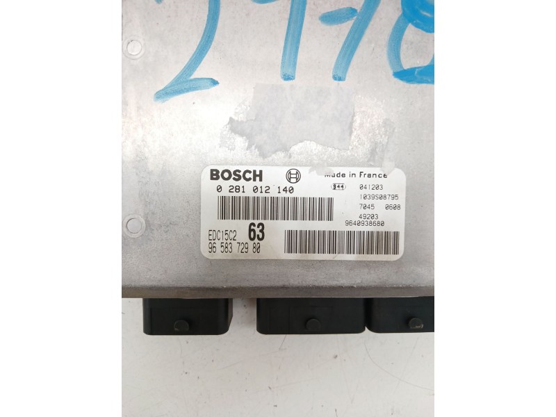 Recambio de centralita motor uce para peugeot 307 sw (3h) 2.0 hdi 90 referencia OEM IAM 9658372980  