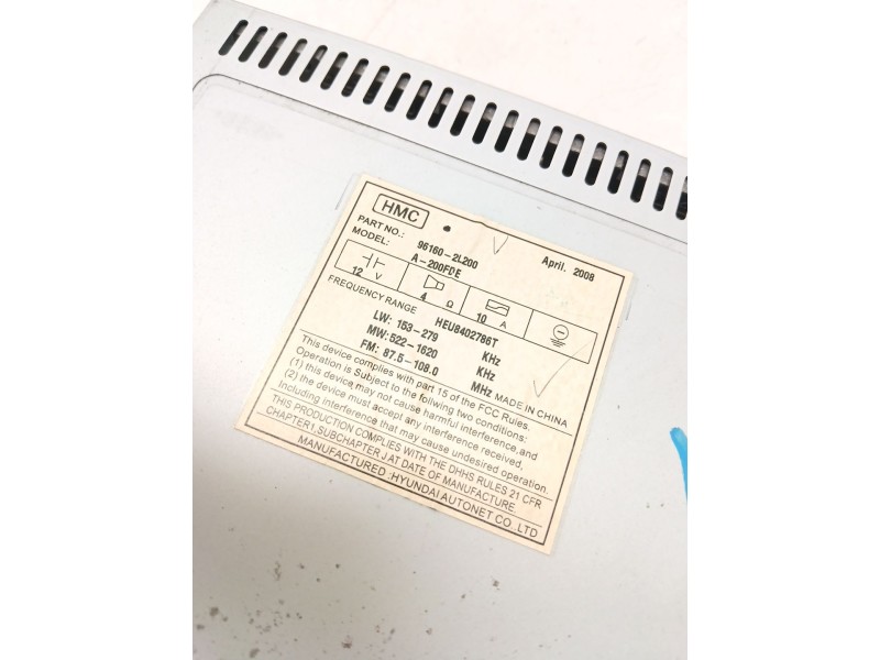 Recambio de sistema audio / radio cd para hyundai i30 (fd) 1.6 crdi referencia OEM IAM 961602L200  
							