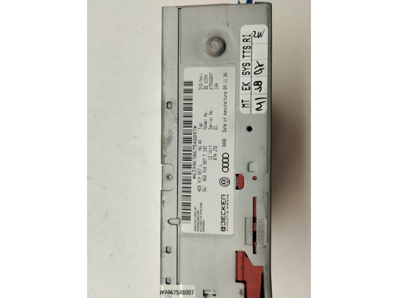 Recambio de sistema dvd para audi q7 (4l) 3.0 v6 24v tdi referencia OEM IAM 4E0919887L  