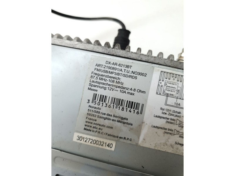 Recambio de sistema audio / radio cd para bmw serie 3 berlina (e90) 318d 122 cv referencia OEM IAM DXAR6213BT  
							