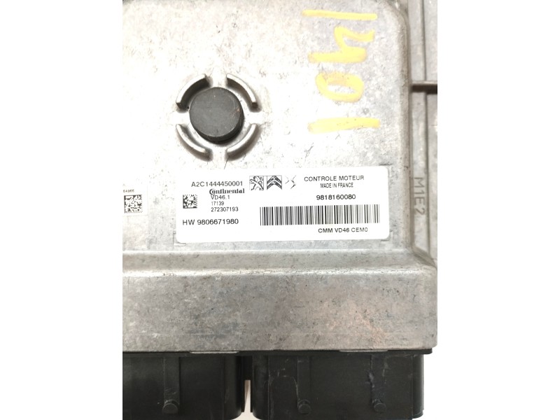 Recambio de centralita motor uce para peugeot 2008 (--.2013) 1.2 12v e-thp referencia OEM IAM 9818160080  