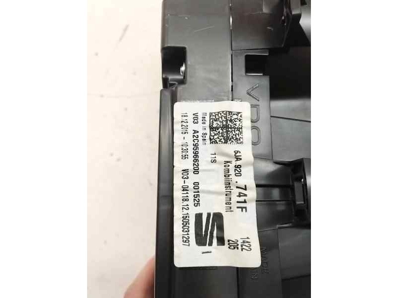 Recambio de cuadro instrumentos para seat toledo (kg3) 1.6 tdi 116 cv referencia OEM IAM 6JA920741F  
