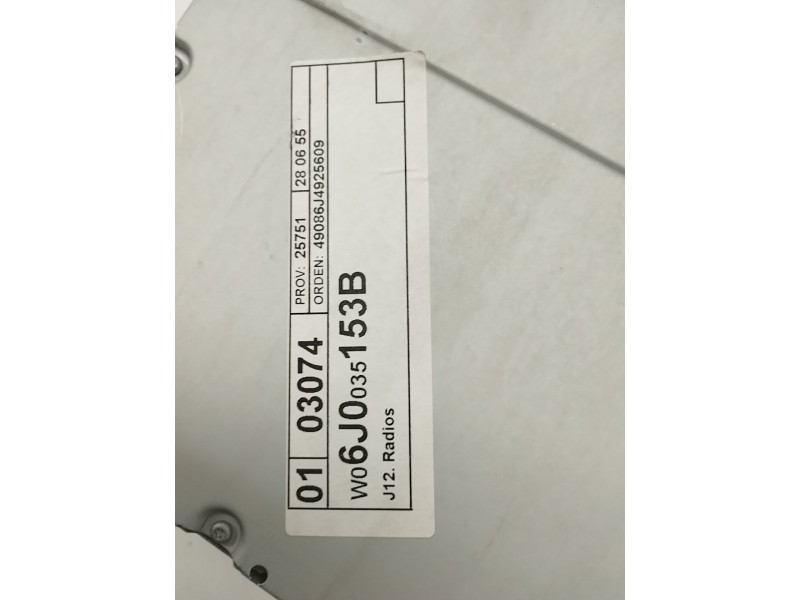 Recambio de sistema audio / radio cd para seat ibiza sc (6j1) 1.9 tdi referencia OEM IAM 6J0035153B  