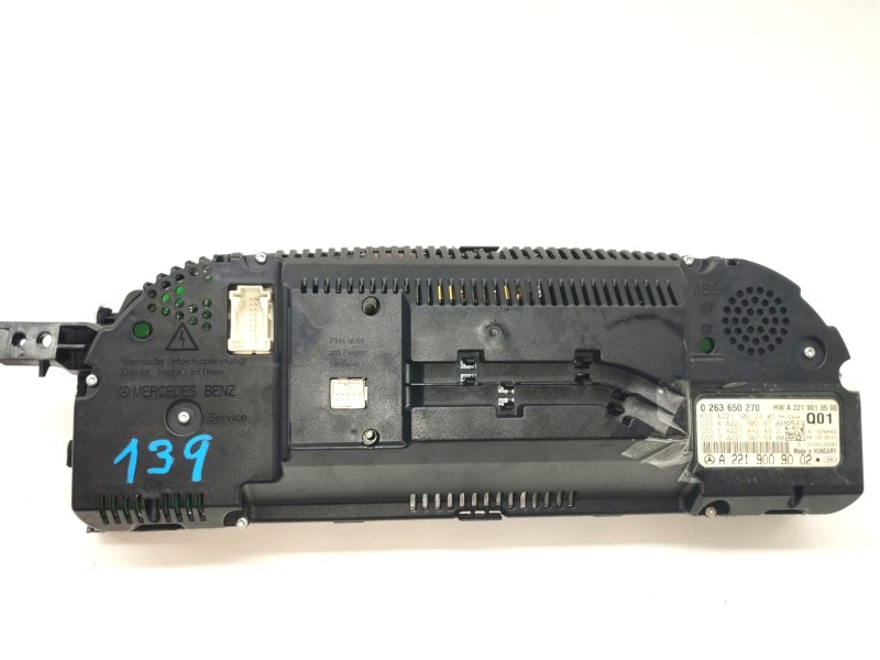 Recambio de cuadro instrumentos para mercedes-benz clase s (w221) berlina s 350 cdi 4-matic (221.080) referencia OEM IAM 0263650
							