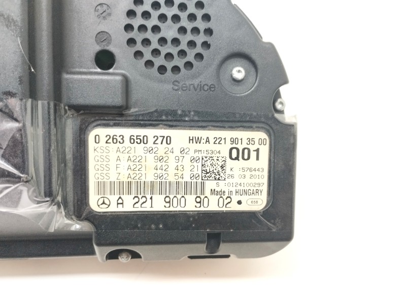 Recambio de cuadro instrumentos para mercedes-benz clase s (w221) berlina s 350 cdi 4-matic (221.080) referencia OEM IAM 0263650
							