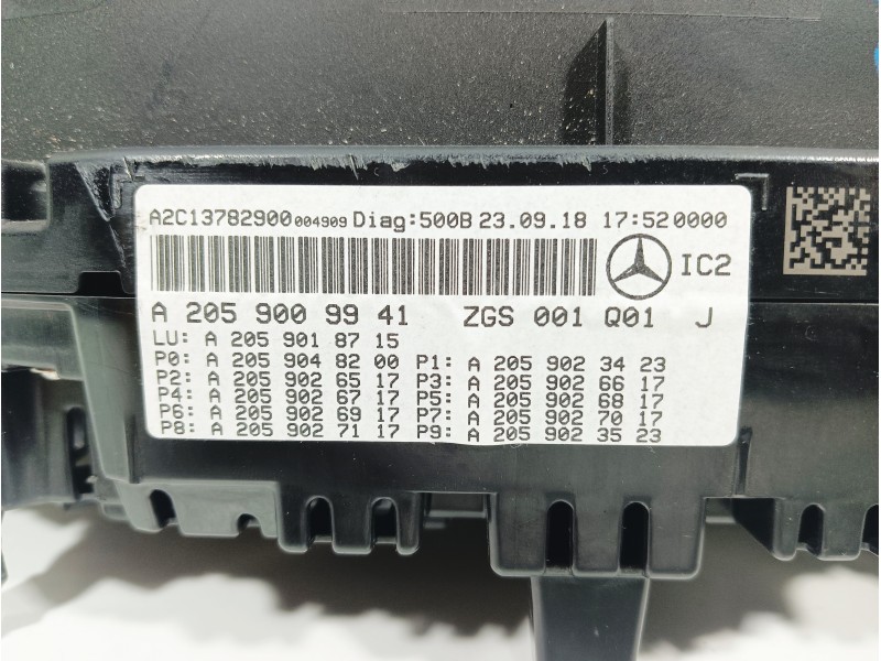 Recambio de cuadro instrumentos para mercedes-benz clase c (w205) lim. c 200 d (205.001) referencia OEM IAM A2059009941  