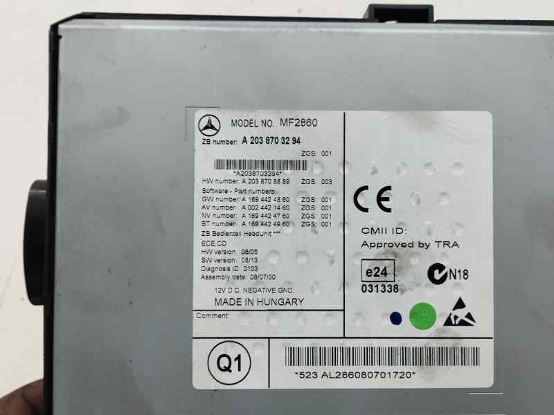 Recambio de sistema audio / radio cd para mercedes-benz clase clc (cl203) clc 220 cdi 150 cv referencia OEM IAM A2038703294  