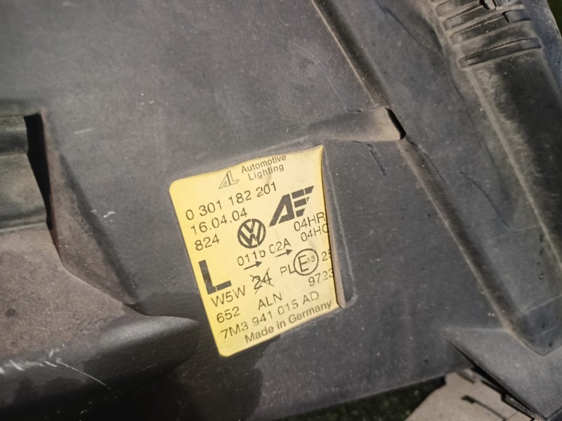 Recambio de faro izquierdo para volkswagen sharan (7m6/7m9) highline referencia OEM IAM 7M3941015AD  