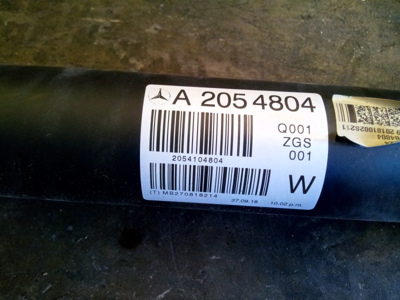 Recambio de transmision central para mercedes-benz clase c (w205) lim. 1.6 cdi cat referencia OEM IAM A2054804  
							
