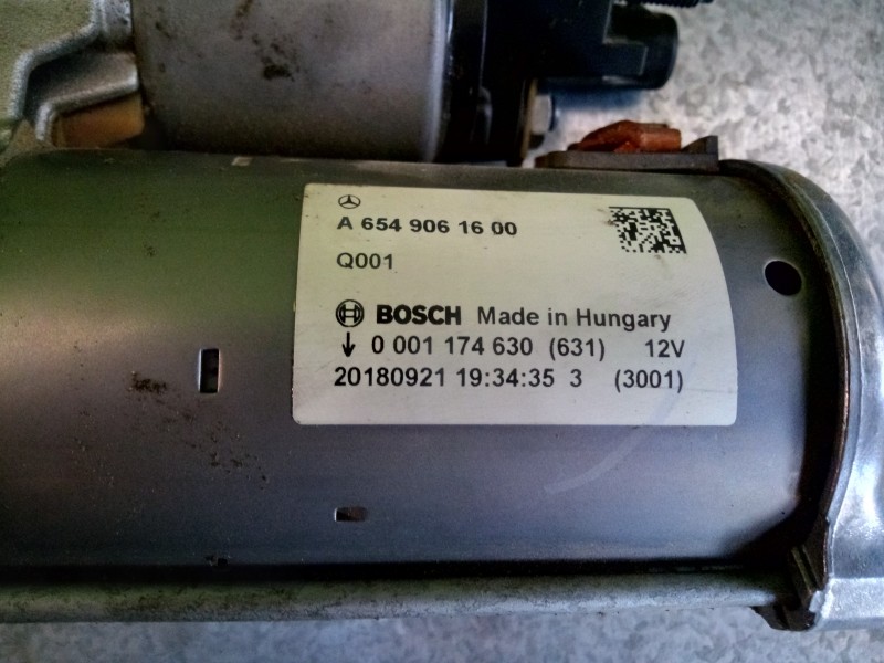 Recambio de motor arranque para mercedes-benz clase c (w205) lim. 1.6 cdi cat referencia OEM IAM A6549061600  
							