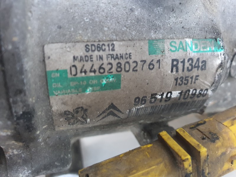 Recambio de compresor aire acondicionado para peugeot 207 1.6 16v hdi referencia OEM IAM 9651910980  