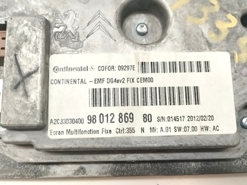 Recambio de pantalla multifuncion para peugeot 508 sw 2.0 16v hdi fap referencia OEM IAM 9801286980  