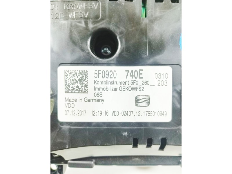 Recambio de cuadro instrumentos para seat leon (5f1) 1.2 tsi referencia OEM IAM 5F0920741E  