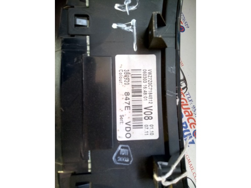 Recambio de cuadro instrumentos para volkswagen passat berlina (3b3) 1.9 tdi referencia OEM IAM 3B0920847E   Recambio de cuadro instrumentos para volkswagen passat berlina (3b3) 1.9 tdi referencia OEM IAM 3B0920847E