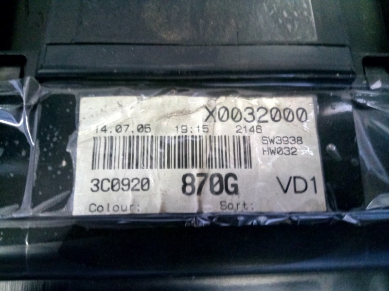 Recambio de cuadro instrumentos para volkswagen passat berlina (3c2) 2.0 tdi referencia OEM IAM 3C0920870G  