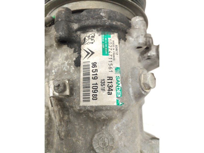 Recambio de compresor aire acondicionado para citroën c4 berlina 1.6 16v hdi referencia OEM IAM 9651910980  
							