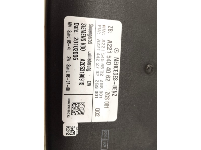 Recambio de centralita suspension para mercedes-benz clase s (w221) berlina 3.0 cdi cat referencia OEM IAM A2215404062  