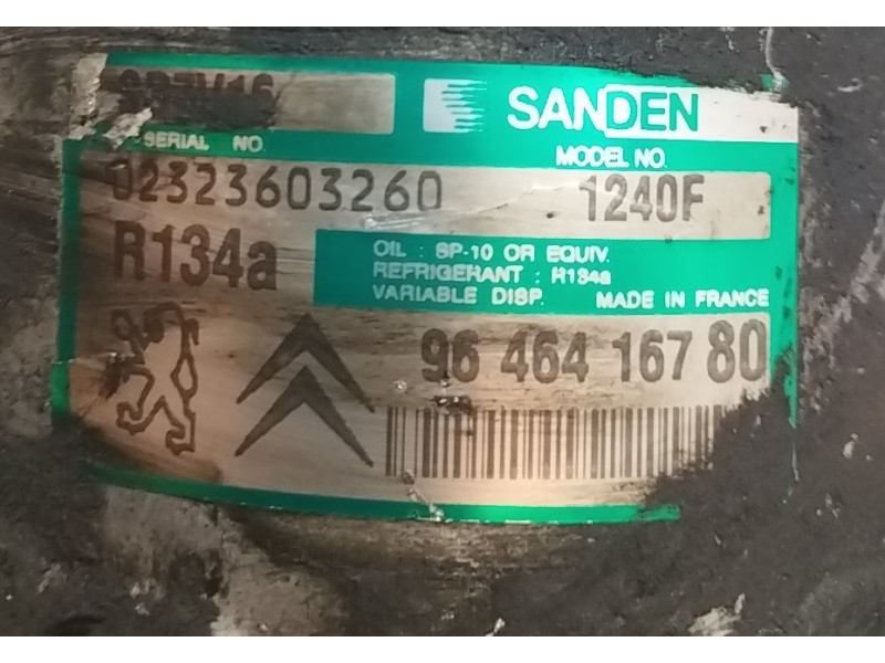 Recambio de compresor aire acondicionado para peugeot 307 (s1) 2.0 hdi cat referencia OEM IAM 9646416780  