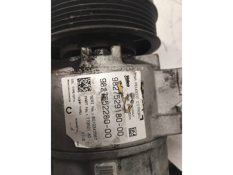 Recambio de compresor aire acondicionado para citroën c4 picasso rip curl referencia OEM IAM 98275291800  